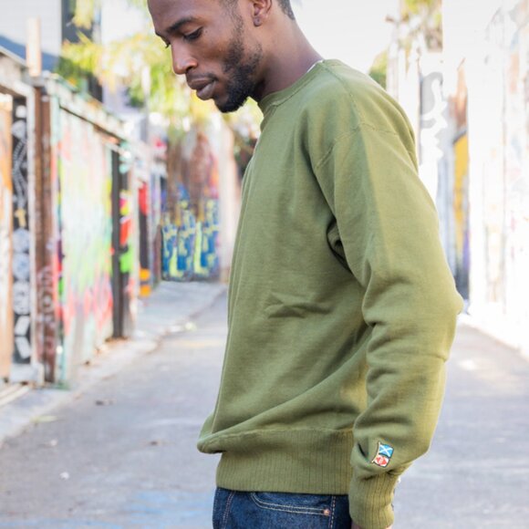 Mister Freedom® MEDALIST Crewneck Sweatshirt NWT – Olive - Picture 3 of 4